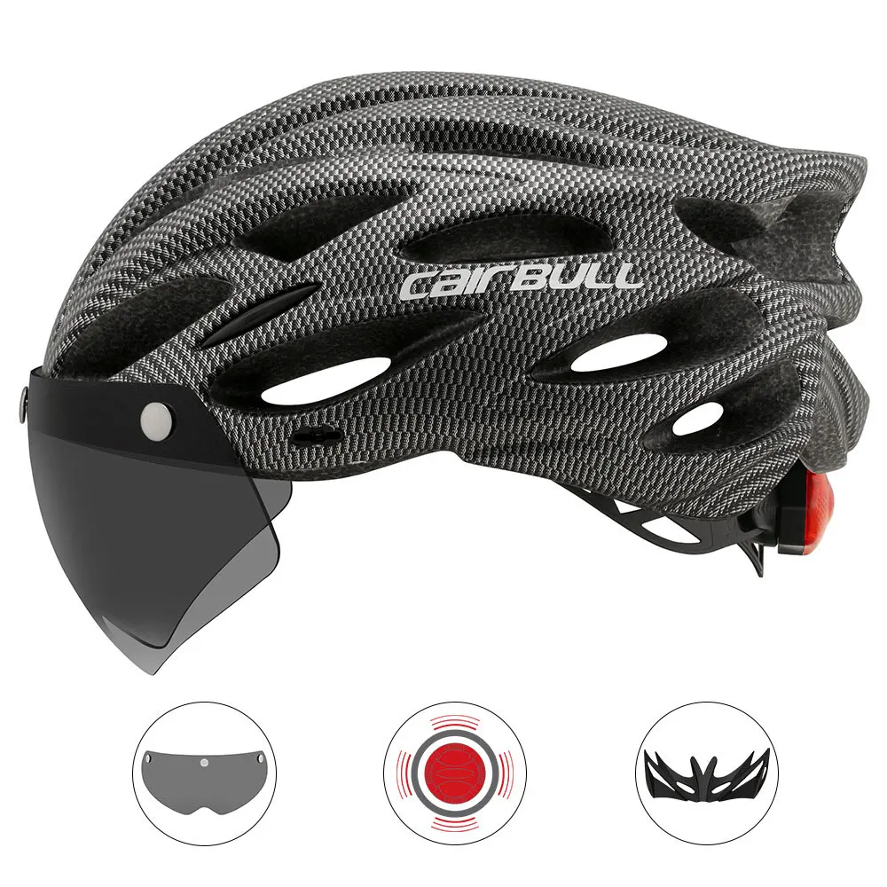 Casco de ciclismo ultraligero para bicicleta de montaña y carretera, protector de cabeza con luz