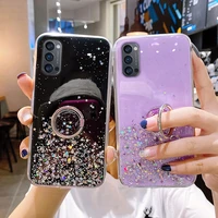 luxury ring bling glitter silicone phone case for oppo reno 7 6 5 4 3 2 ace pro find x2 ultra thin sequins cover