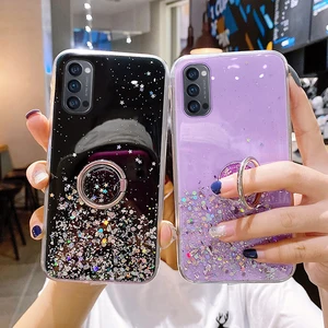 luxury ring bling glitter silicone phone case for oppo reno 7 6 5 4 3 2 ace pro find x2 ultra thin sequins cover free global shipping