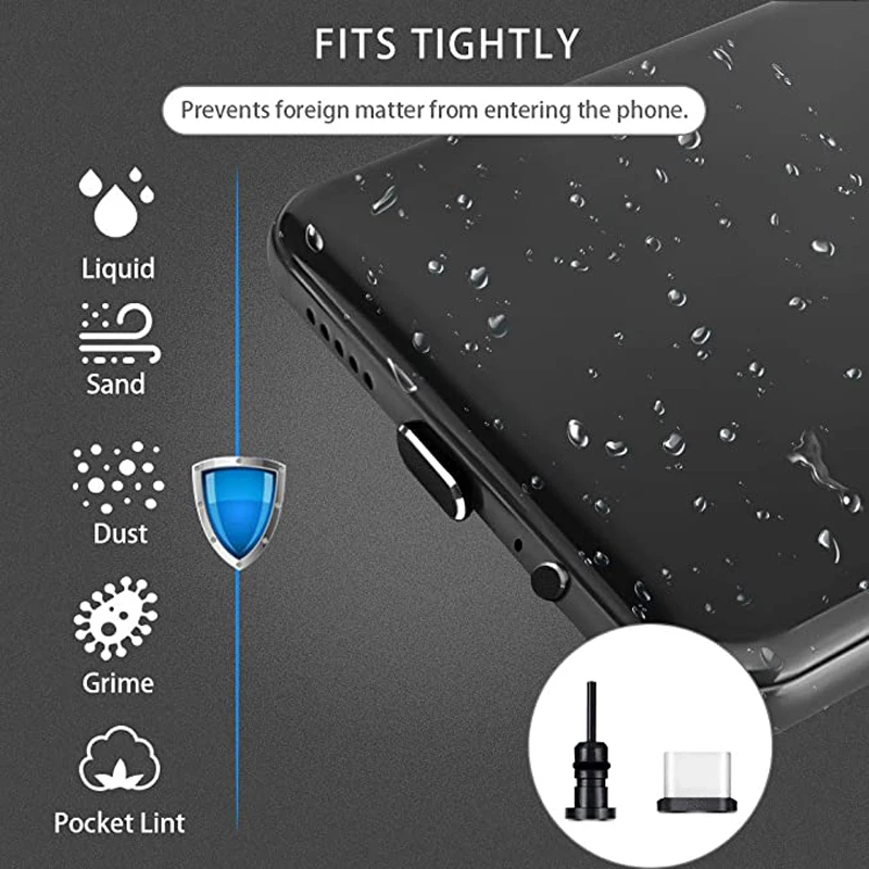 Универсальный комплект алюминиевых пылезащитных заглушек USB C для зарядного