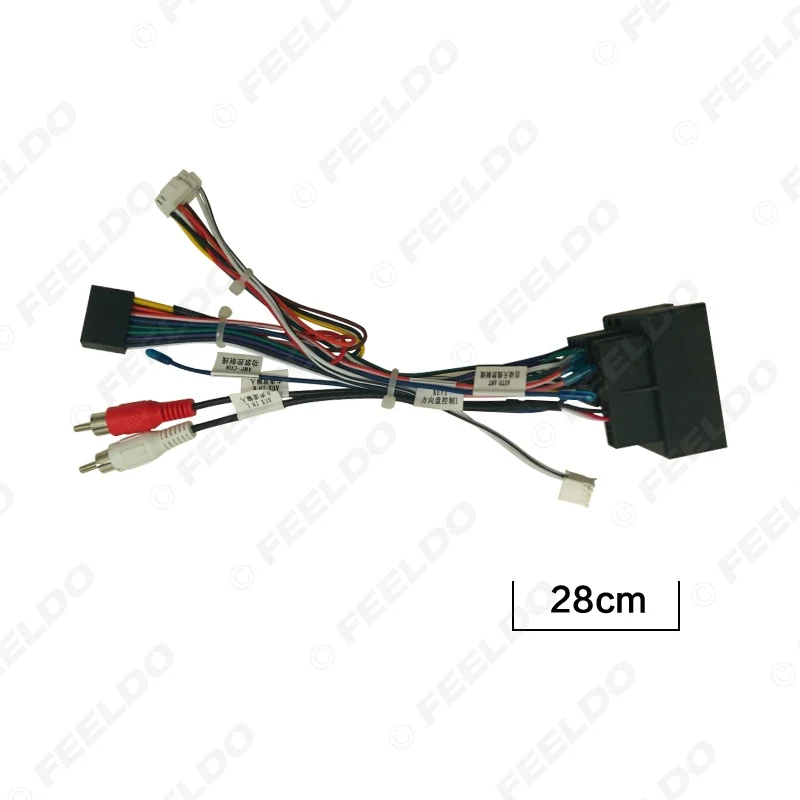 FEELDO Car 16pin Audio Wiring Harness With Canbus Box For Volkswagen Touareg 03-10 Aftermarket Stereo Installation Wire Adapter |