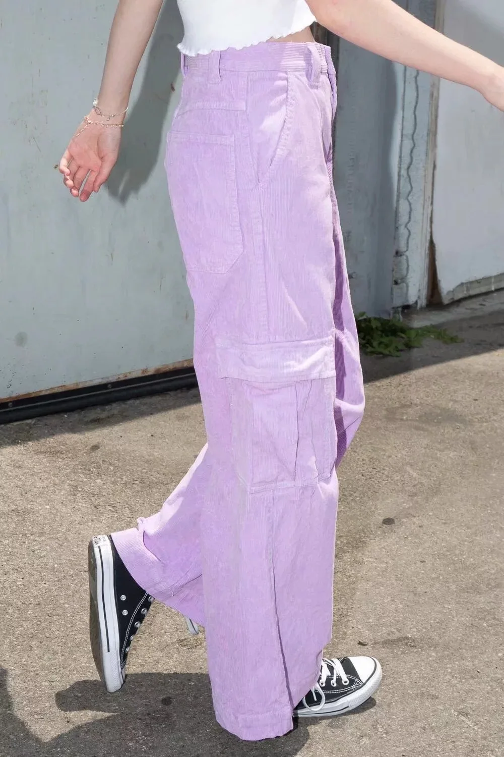 Винтажные Популярные фиолетовые милые широкие брюки карго в стиле Харадзюку