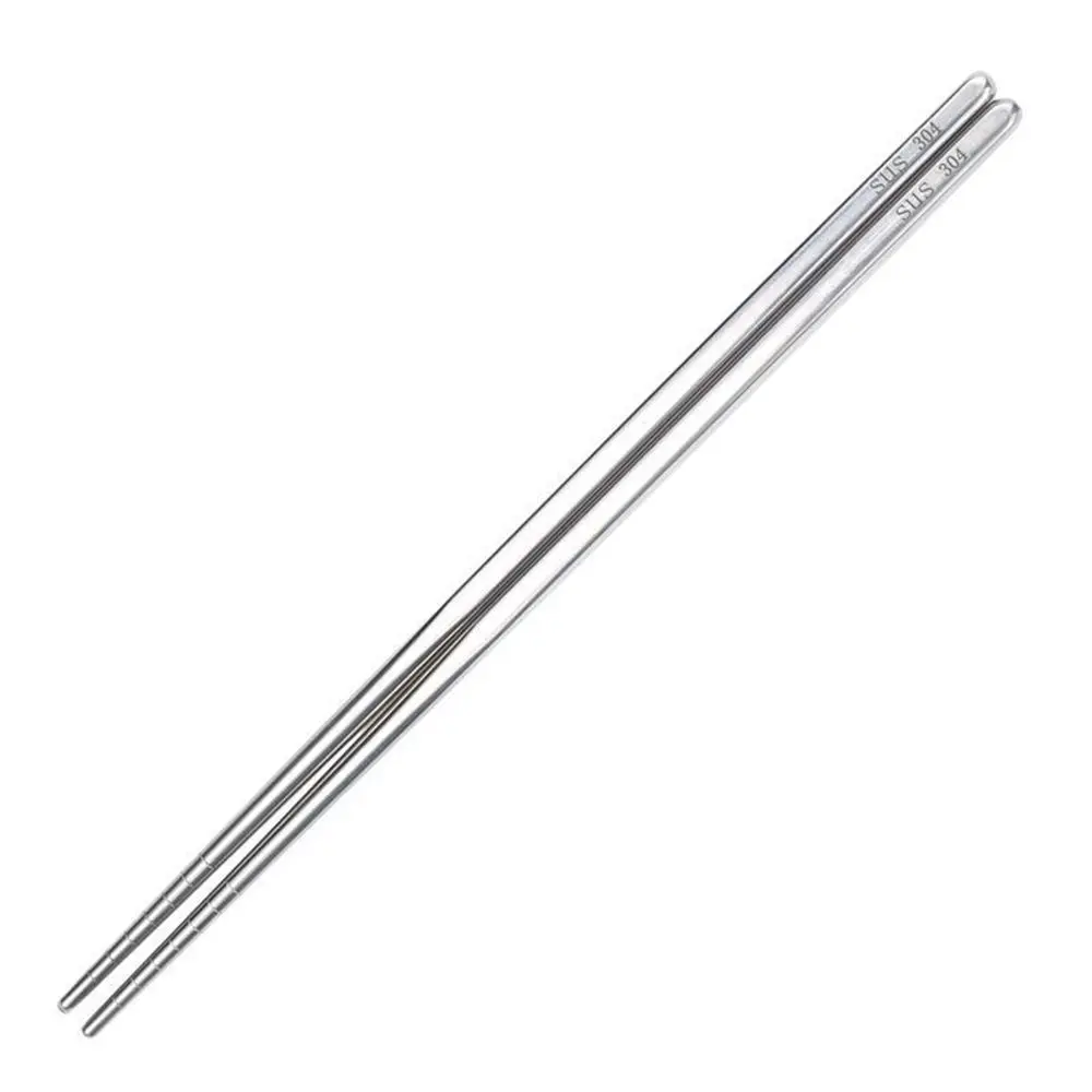 

1 Pair Non-Slip Stainless Steel Chopsticks Reusable Metal Tableware For Sushi Food Kitchen Tools Accessories