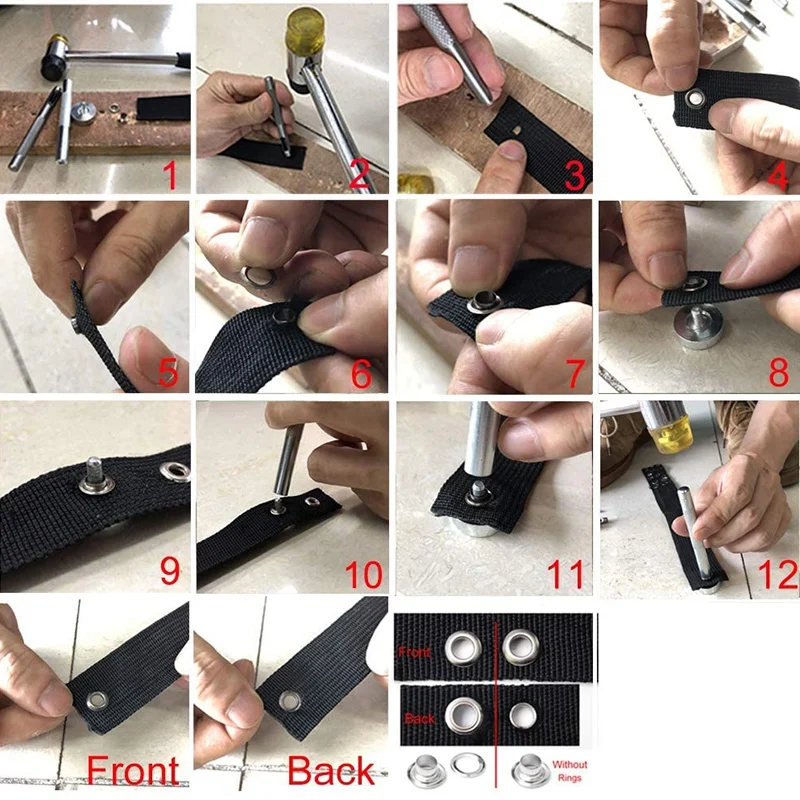 400 комплектов разных цветов Комплект прокладок Металлические Люверсы с 3 шт.