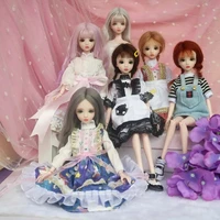 30cm mohair hair bjd doll 16 movable jointed handmade diy bjd dolls princess dress toys bjd make up silm diy toy gift for girls