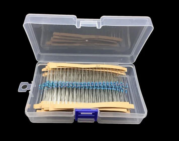 

600Pcs (30 Values x 20pcs) 1/4W 1% Metal Film Resistors Set 1 ohm - 4.7Mohm 1/4 Watt High Precision MF Resistance Kit Assortment