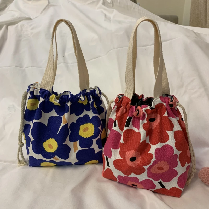Женская Холщовая Сумка с цветочным принтом женская сумка из эко-ткани для