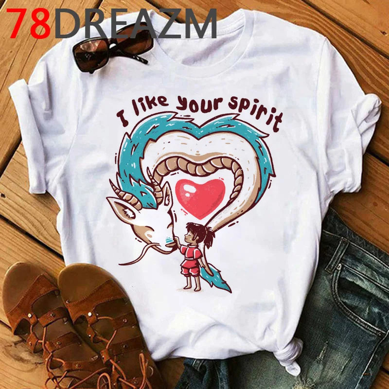 Женская футболка с персонажами из мультфильмов Miyazaki Hayao каваи аниме без лица