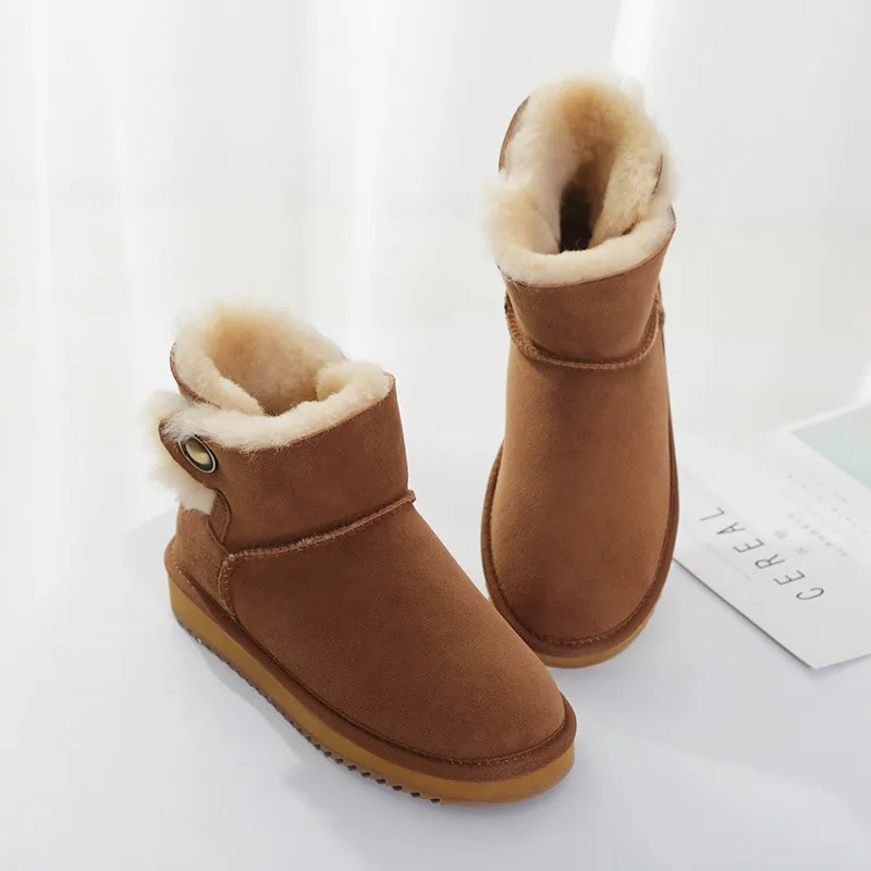 100% Natural Wool New Arrival 2022 Woman Winter Classic Snow Boots Genuine Sheepskin Women's Boots High Quality Shoes Women