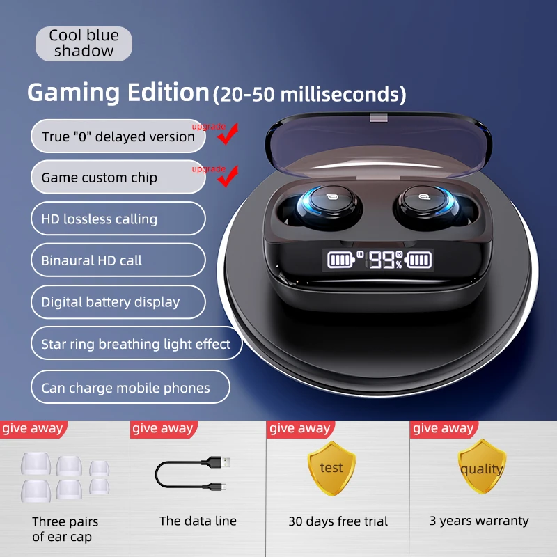 U8 TWS Bluetooth 5 0 гарнитура зарядки коробка Беспроводной 9D Hands Free спортивные