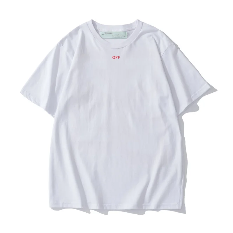 

Chao brand ow2021 short sleeve summer collarless letter loose ordinary black cotton youth