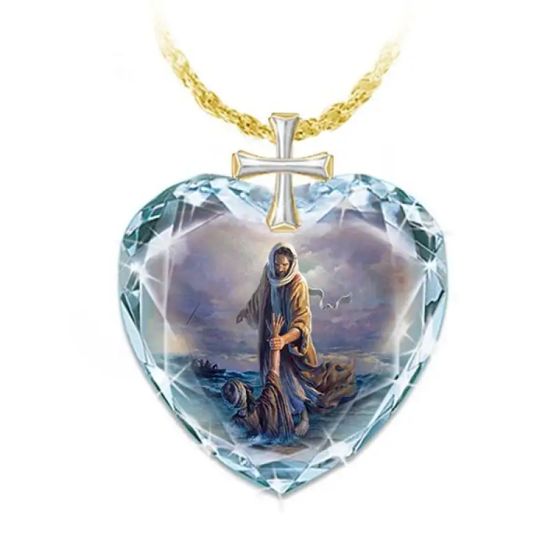 чокер на шею цепочка женская Модное ожерелье с изображением Иисуса золотого для