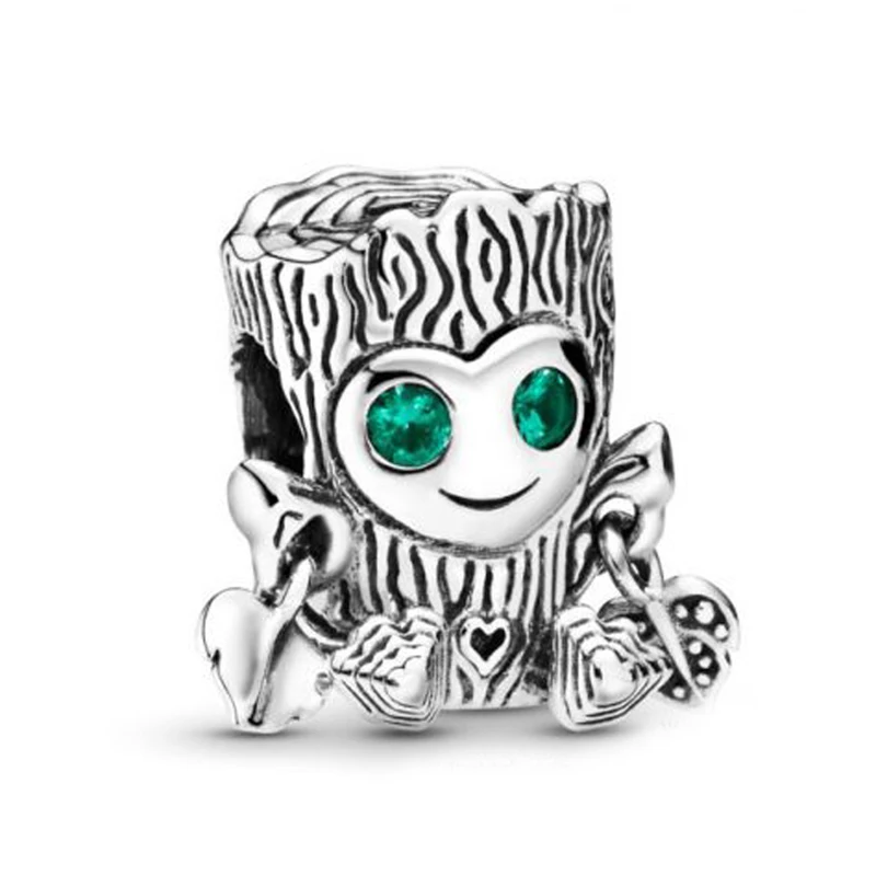 Модный осенний браслет Pandora из стерлингового серебра пробы с подвеской в виде милого дерева и монстра, серебряный браслет 925 бусин для изготовления ювелирных изделий