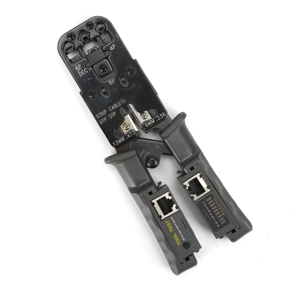 Three-purpose network crystal head manual crimping tool and cable tester professional network cable crimping pliers