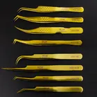 Оригинальные пинцеты Vetus для ресниц, отличное закрытие, супер точность 3D 6D объемное наращивание ресниц, золотые щипцы для макияжа