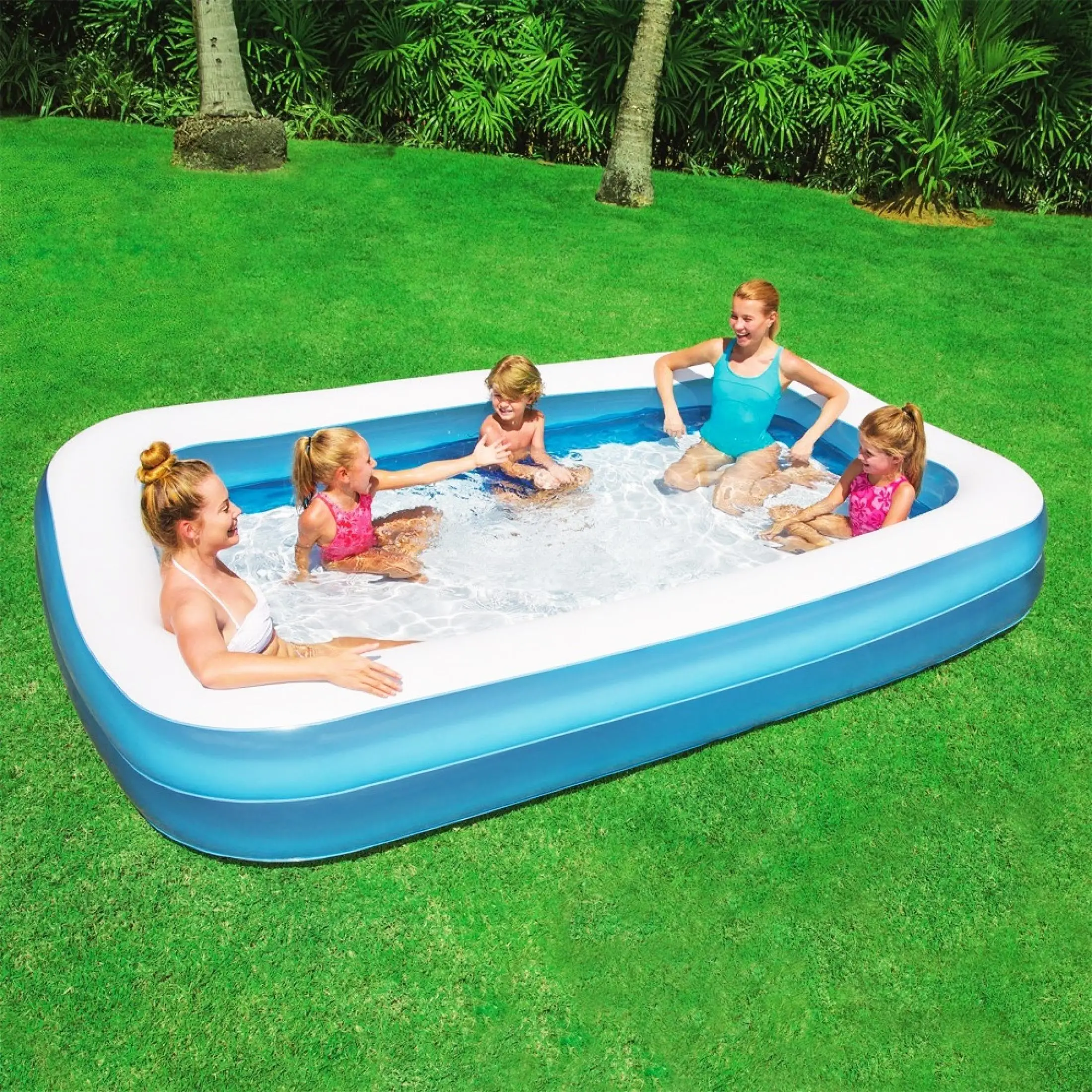 

200/260CM Rectangular Inflatable Swimming Pool Large pools for family PVC Paddling Pool Bathing Tub Outdoor Summer Pool For Kid
