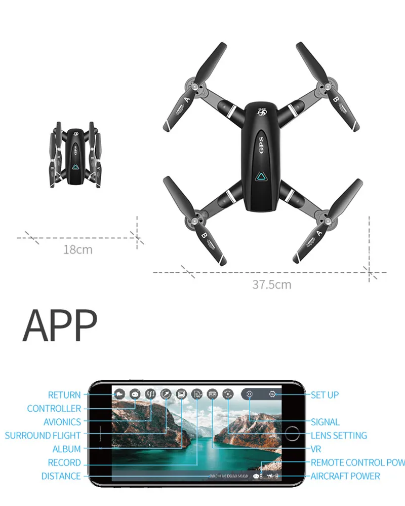 Радиоуправляемые вертолеты складной Квадрокоптер 4k HD камера gps 5G WiFi FPV 1080P без сигнала возврата полета 20 минут Дрон с камерой игрушка