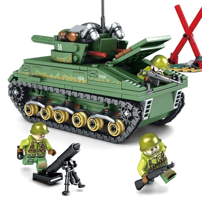 YUKALA 1061 шт. военный вертолет серии ww2 фигурки оружие солдат строительные блоки