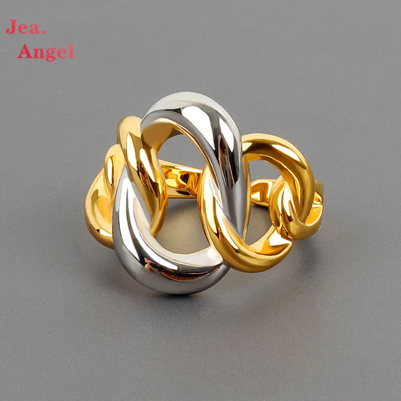 

Кольцо Jea.Angel из серебра 925 пробы двухцветное с перекрестными вставками