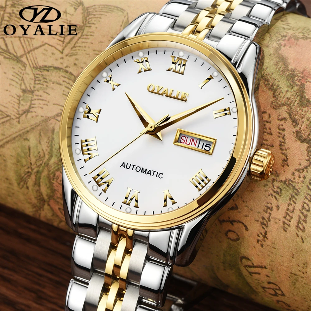 

OYALIE top brand mens watches luxury sapphire automatic watch business style clocks best sellers men mechanical wristwatches