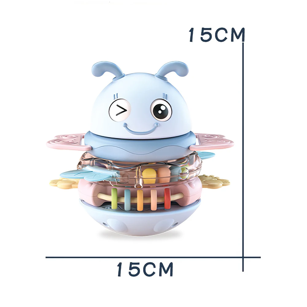 

Cute Bee Shape Baby Toy Tumbler For Newborn Music Teether Safe Material Rattle Ploy Kid Sorting Stacking Game For Christmas