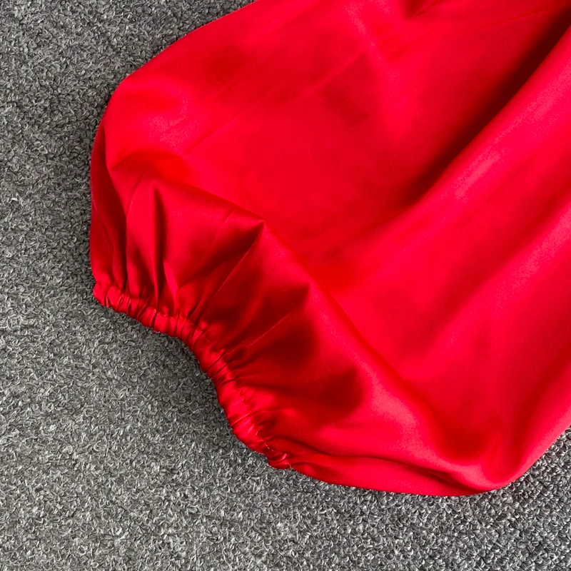 

Blouses Women Summer 2021 Fashion Puff Sleeve Super Short Shirts Sexy Club Off Shoulder Strapless Back Elastic Crop Top