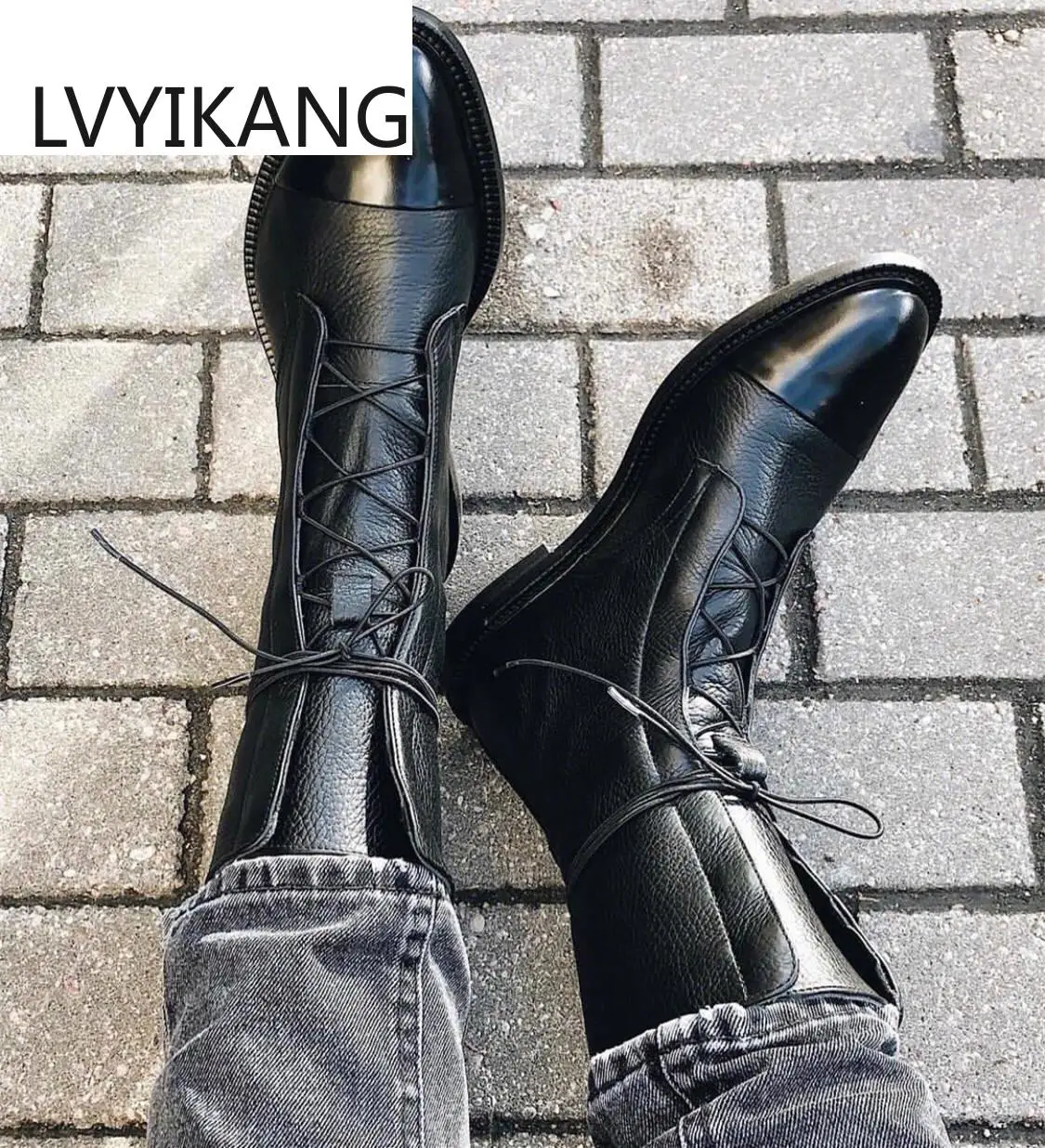 

New 2020 Winter Thick With Thick Bottom British Locomotive Martin Boots For Cylinder Knight Ladies Boots mid-calf boot women