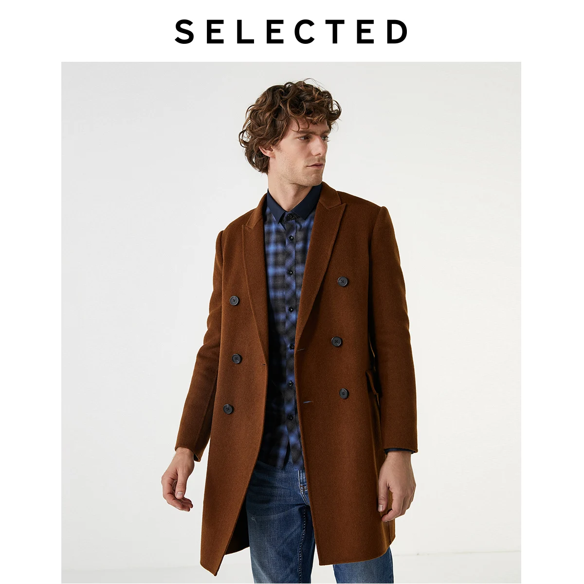 

SELECTED Men's Woolen Mid-length Jacket Wool Overcoat Autumn & Winter Coat S | 419327507
