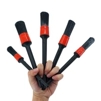 5pcs car detailing brushes cleaning brush set cleaning wheels tire interior exterior leather air vents car cleaning kit tools
