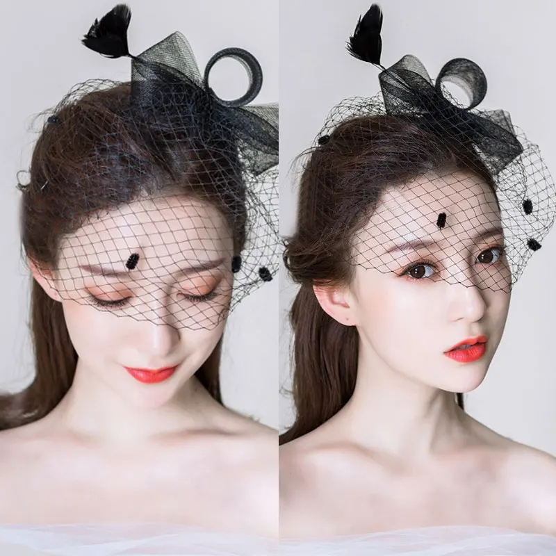 Аксессуары для волос в европейском стиле элегантные свадебные заколки с вуалью и