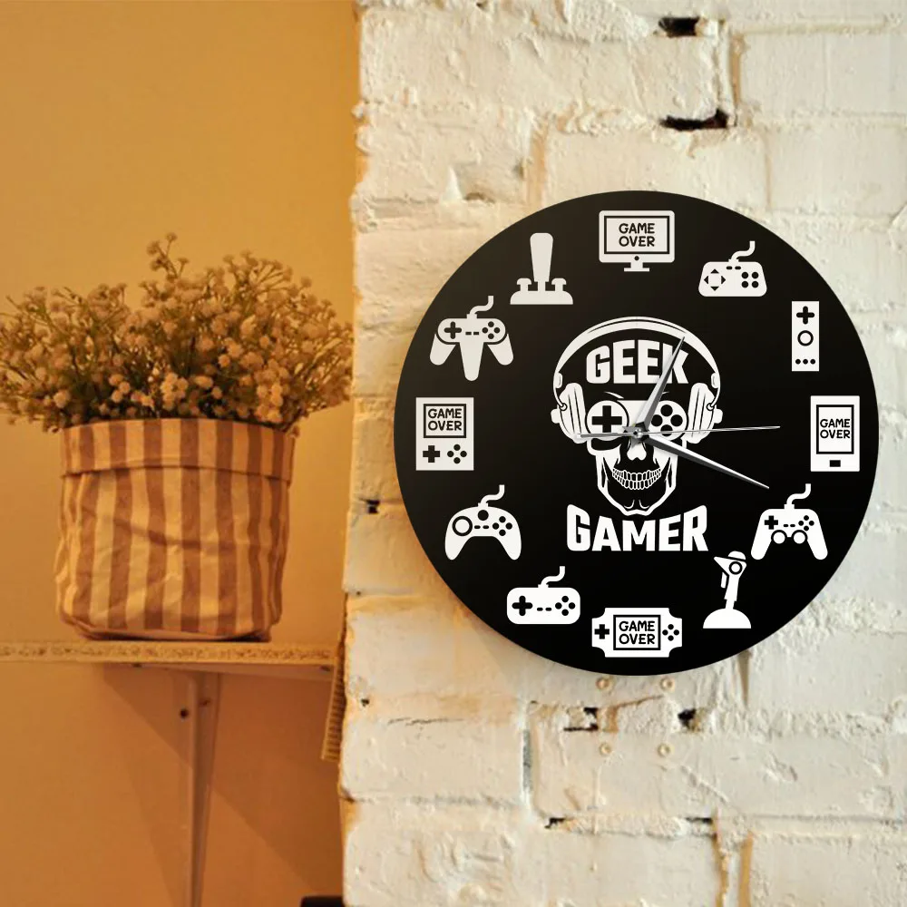 Настенные часы для видеоигр подвесные контроллеры игровой комнаты декоративные