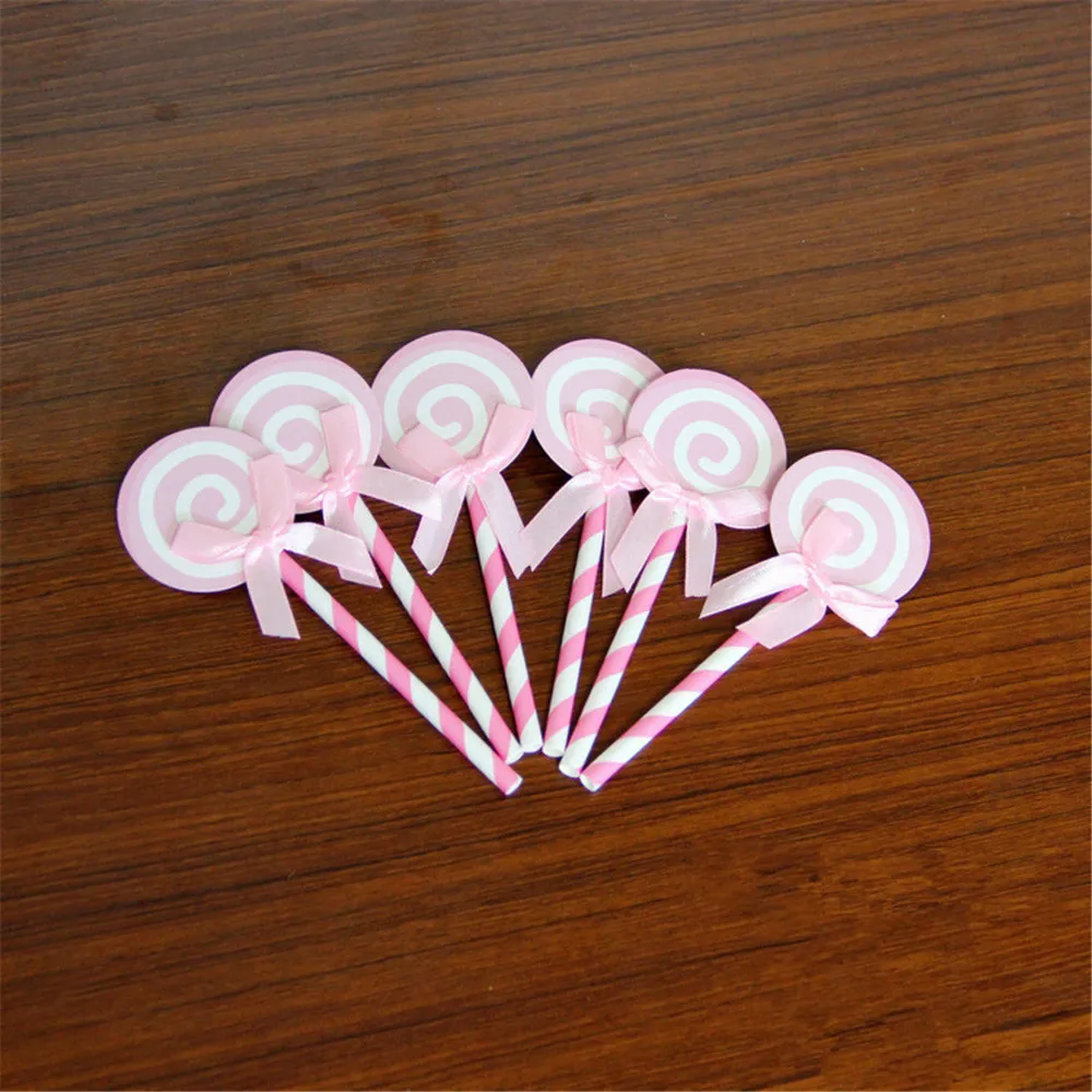 12pcs pink Crley Happy Birthday Sweet Топпер для торта Love карусель декоративные десерт подставка для свадебного торта Свадебные украшения для праздника дома вечерние поставки - Цвет: 12pcs pink