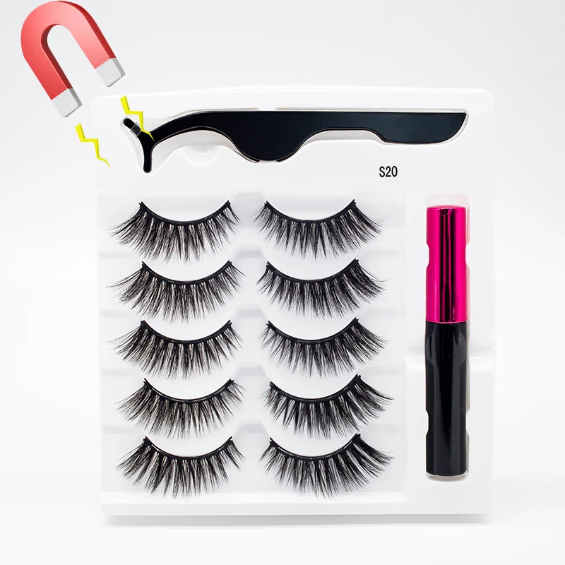 

5Pairs Magnetic Eyelashes Natural False Eyelashes Magnetic Eyeliner Beauty Make Up 3D Mink Eye Lashes Makeup Faux Cils Naturel