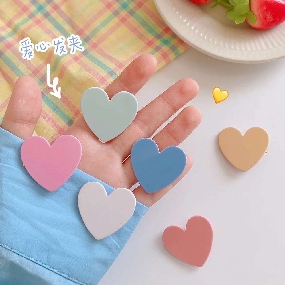 

Cute Candy Color Love Hairpin Bangs Hair Clips For Little Girls All-match Sweet Hair Pins Accessories For Twist Braid Modeling