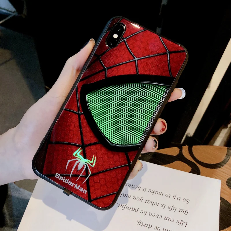 venom чехол из закаленного стекла для телефона для iPhone 6S 7 8PLUS XS MAX светодиодный роскошный стеклянный чехол для телефона