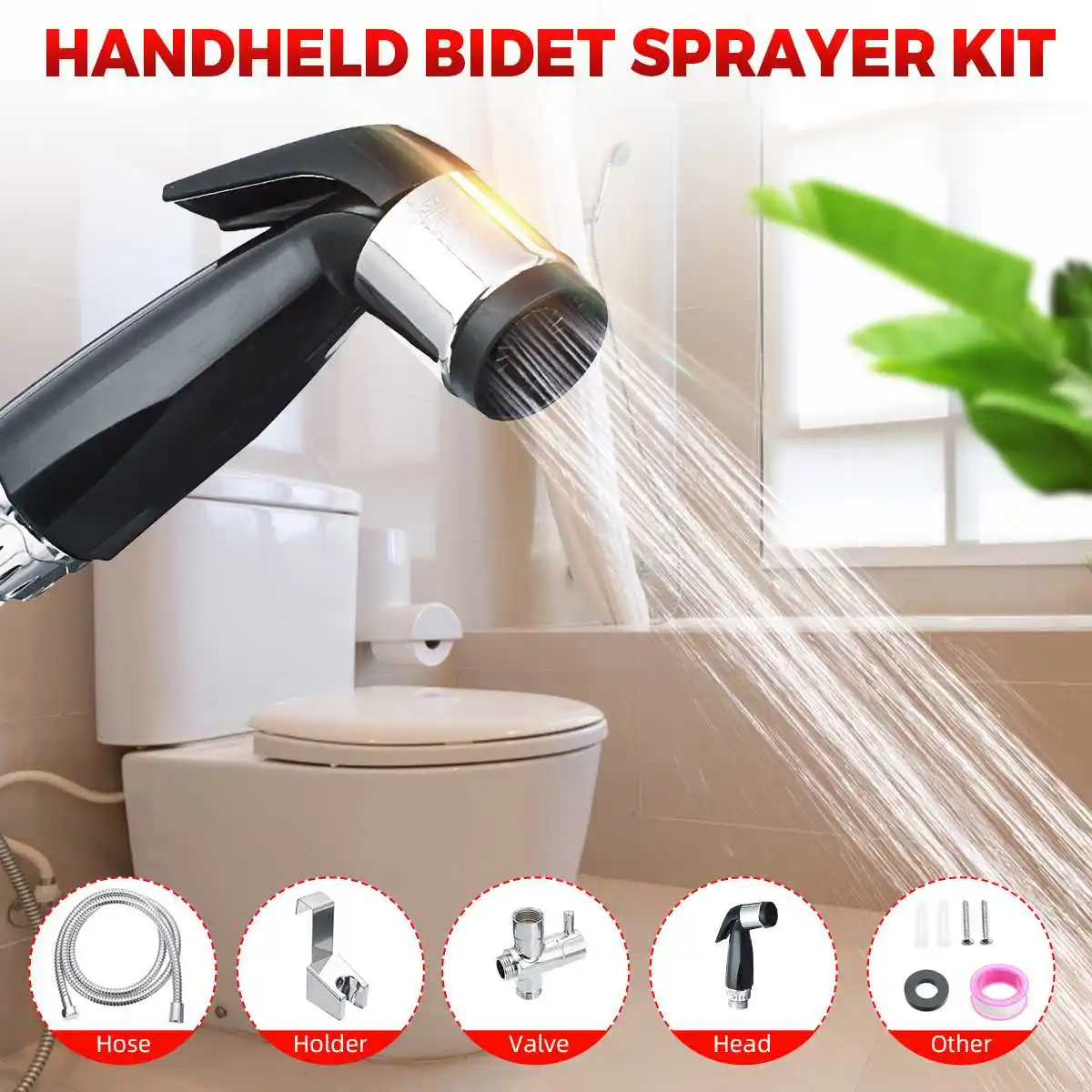 

Handheld Toilet Bidet Faucet Sprayer Stainless Steel Bathroom Hand Sprayer Toilet Self Cleaning Shower Head Nozzle Hose Set