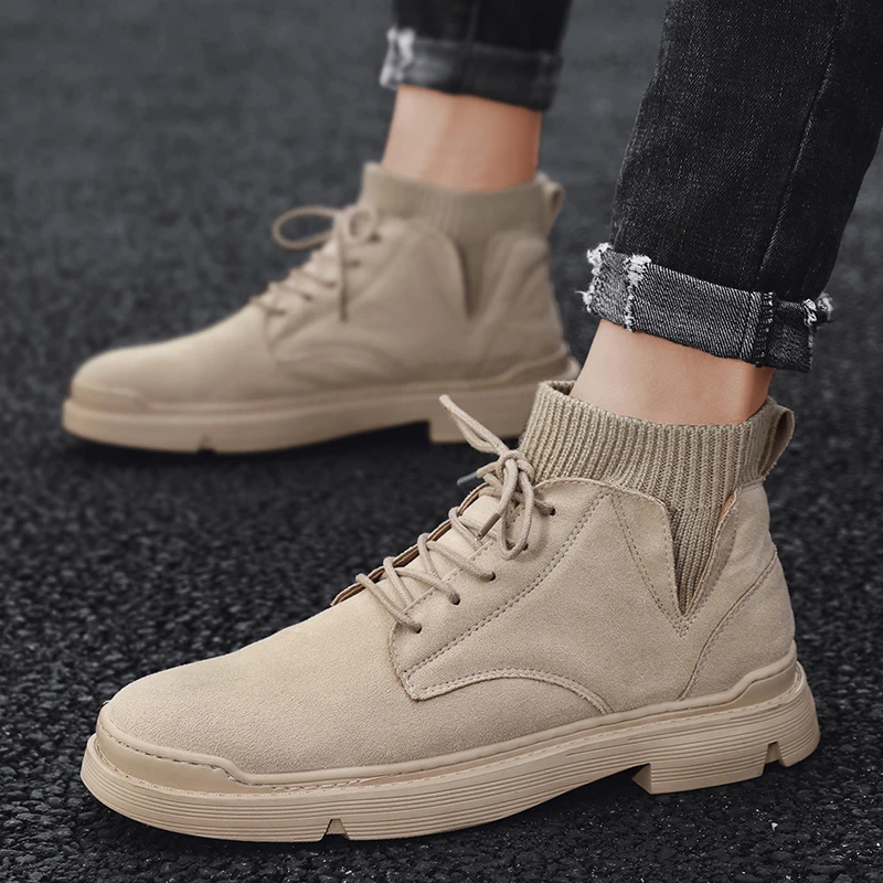 

chelsea Winter ankle work top men mens mens Mens botas for casual dress BOOTS coturno genuine MEN heel boots boty summer suede