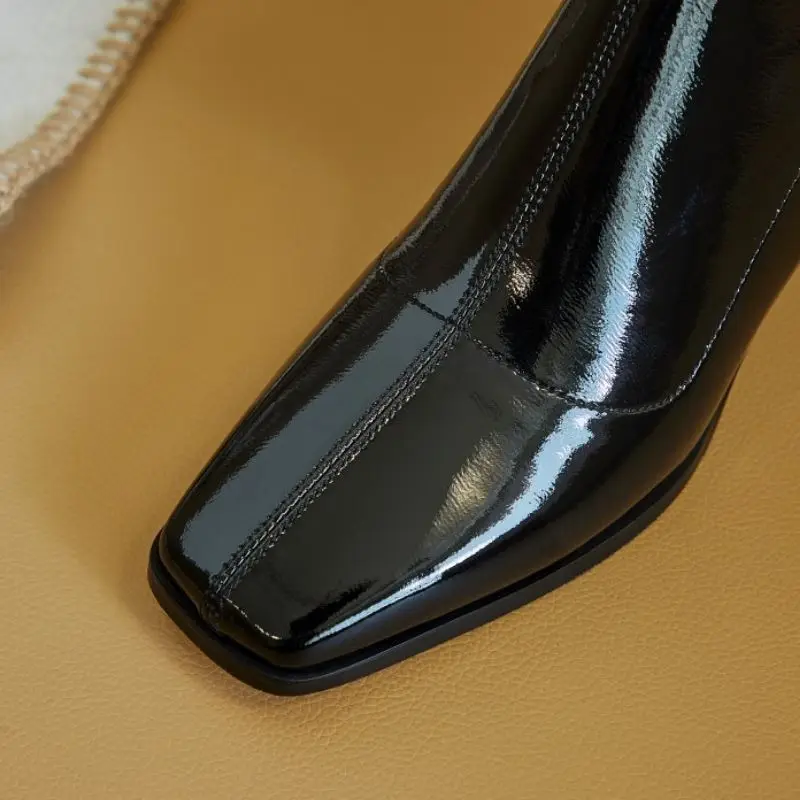 

KemeKiss New Fashion Shoes Women Square Toe Ankle Boots Thick Heel Zipper Autumn Shoes Ladies Footwear Outdoor Daily Size 34-40