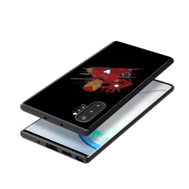 

Marvel Avengers Super Hero Iron Man For Samsung Galaxy S21 S20 FE Ultra S10 Lite S9 S8 Plus S7 5G TPU Silicone Black Phone Case