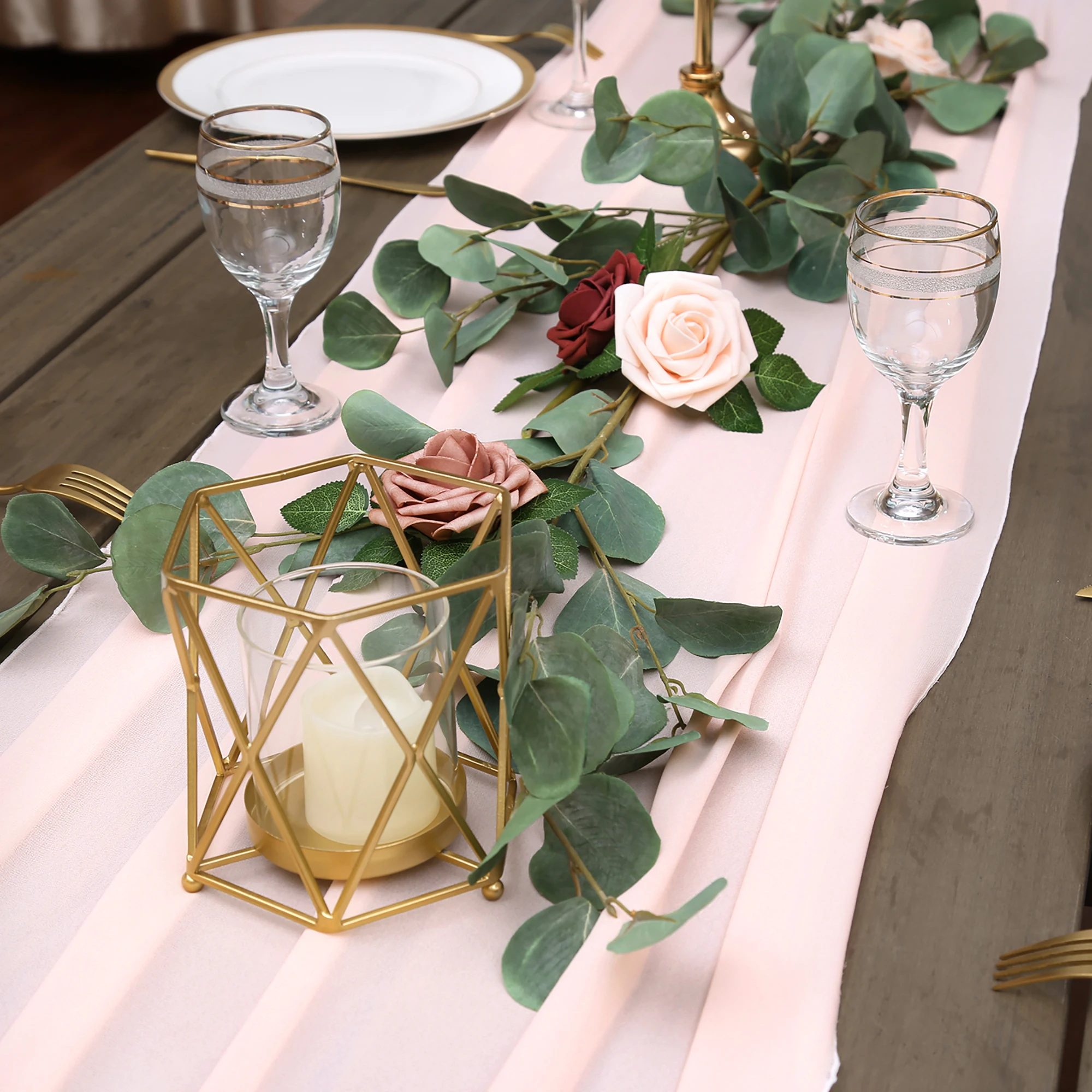 

Many Colors Chiffon Table Runner Burgundy Pink white Tulle Extra Long Decoration with Ivory Ribbon (68*300cm)