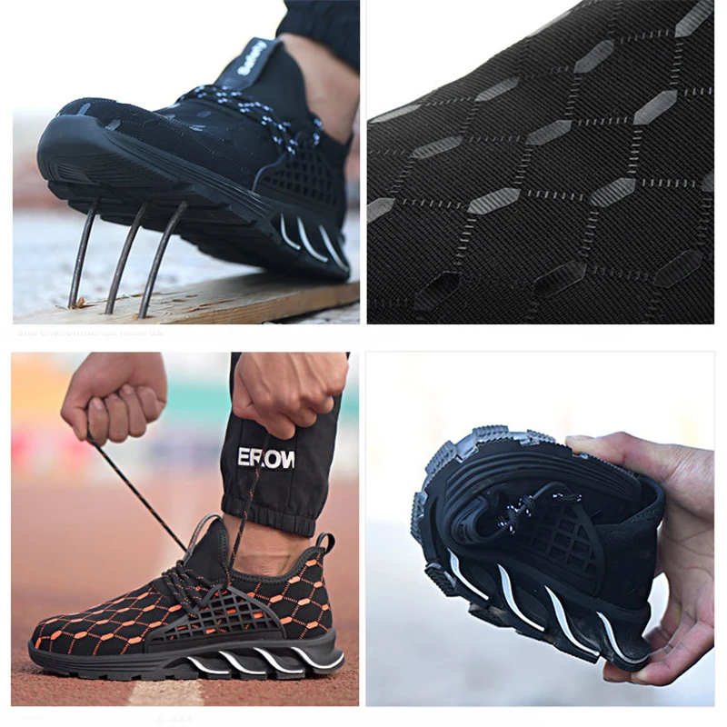 MWSC 2020 Newest Men Safety Work Shoes Anti-smashing Steel Toe Cap Boots Indestrcuctible Construction Sneakers | Обувь