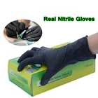 Нитриловые перчатки, черные 50-100 шт.лот, пищевая класс, водонепроницаемые, без аллергии, одноразовые, рабочие перчатки, нитриловые перчатки Mechanic