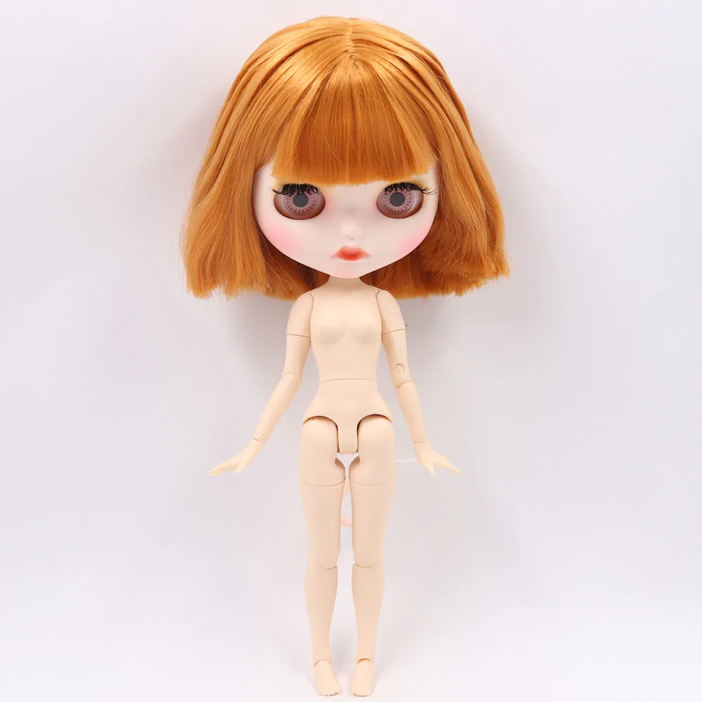 A nude doll ICY Nude Blyth кукла на заказ № BL0145 оранжевый коричневый волосы индивидуальные резные губы лицо 1/6 bjd, pullip, licca, jerryberry - Цвет: A nude doll