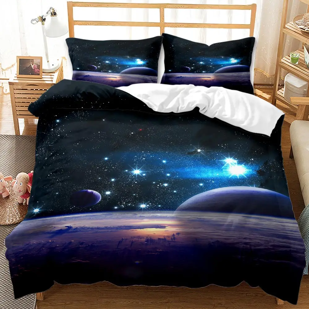 

3D Galaxy queen Single king full size twin bedding comforter set luxury duvet cover kids bedding