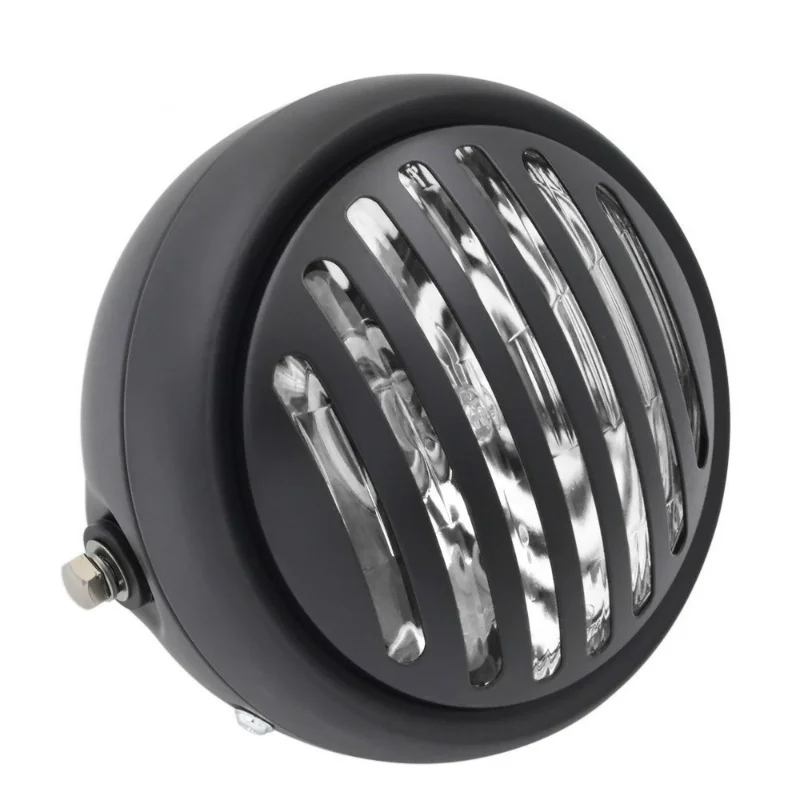 

DC 12V Motorcycle Headlight Finned Grill Headlight Vintage GN125 For Harley Yamaha Honda Suzuki Universal Motorcycle Accessories