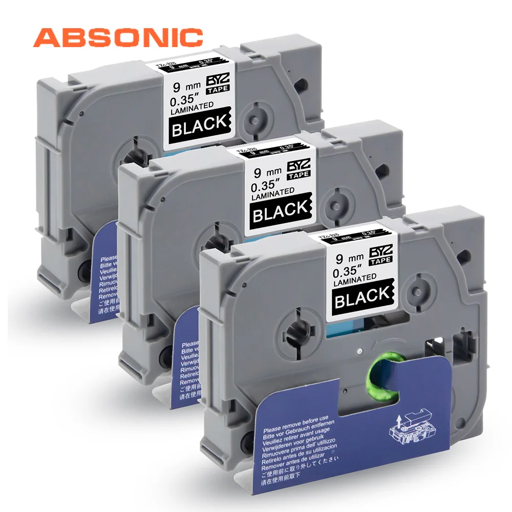 Absonic 3PK TZe 325 TZ ламинированная клейкая лента Brother P Touch CUBE PT D210 H110 D400 пишущая машинка
