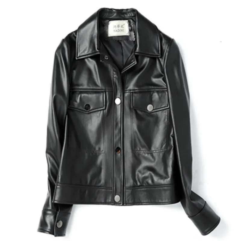 Spring Autumn Real Genuine Leather Jacket Women Clothes 2020 Korean Vintage Sheepskin Coat Streetwear Tops Chaqueta Mujer ZT3545 | Женская