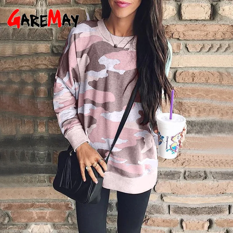 Зимние пуловеры Камуфляжный Свитшот весенний Повседневный свободный свитер с