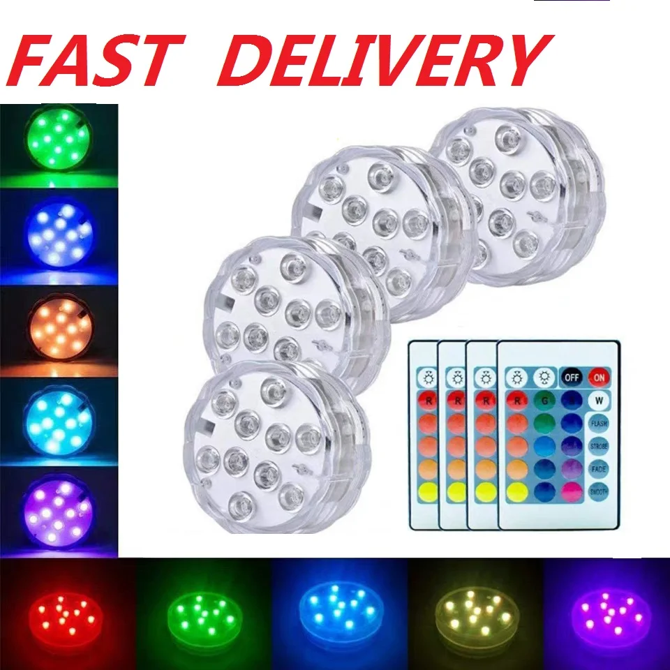 Водонепроницаемый RGB светильник для бассейна с пультом ДУ|Светодиодные