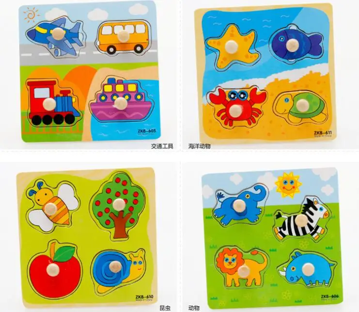 Деревянная 3D головоломка для детей мультяшное животное деревянная начинающих